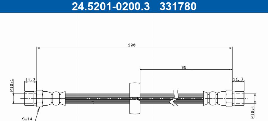 ATE 24.5201-0200.3 - Bremžu šļūtene www.autospares.lv