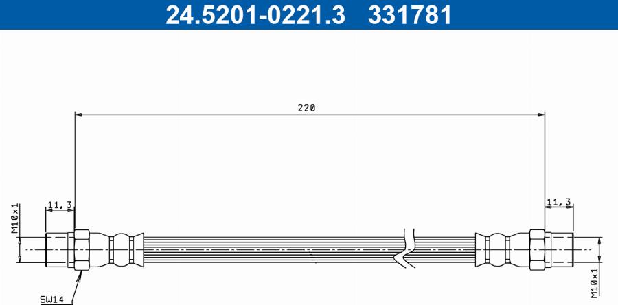 ATE 24.5201-0221.3 - Bremžu šļūtene www.autospares.lv