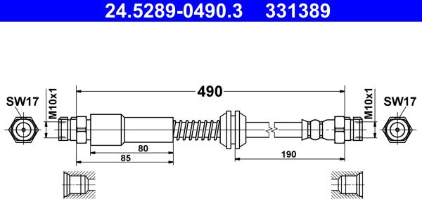 ATE 24.5289-0490.3 - Bremžu šļūtene autospares.lv