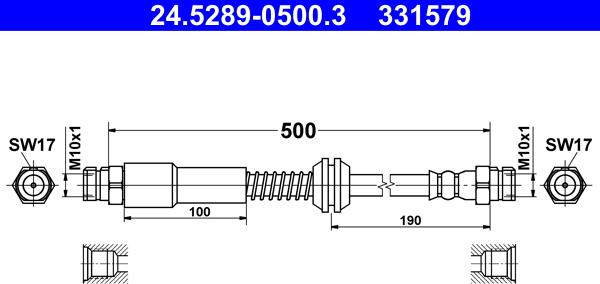 ATE 24.5289-0500.3 - Bremžu šļūtene autospares.lv