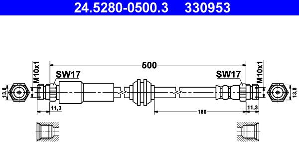 ATE 24.5280-0500.3 - Bremžu šļūtene autospares.lv