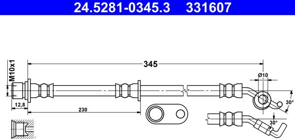 ATE 24.5281-0345.3 - Bremžu šļūtene www.autospares.lv