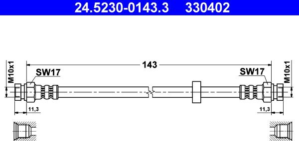 ATE 24.5230-0143.3 - Bremžu šļūtene www.autospares.lv