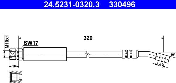 ATE 24.5231-0320.3 - Bremžu šļūtene www.autospares.lv