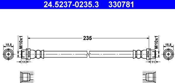 ATE 24.5237-0235.3 - Bremžu šļūtene www.autospares.lv