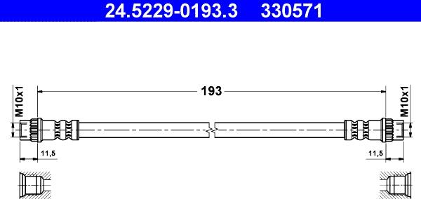 ATE 24.5229-0193.3 - Bremžu šļūtene www.autospares.lv