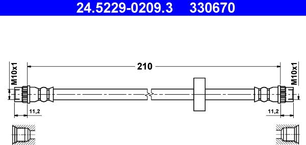 ATE 24.5229-0209.3 - Bremžu šļūtene www.autospares.lv