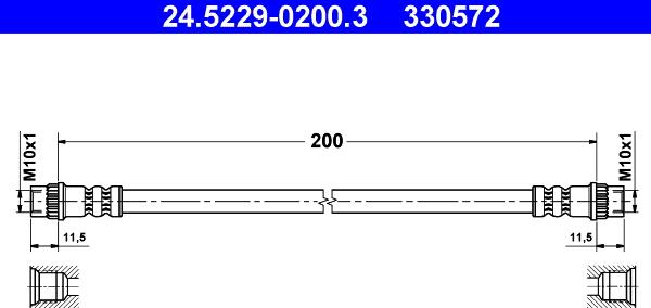 ATE 24.5229-0200.3 - Bremžu šļūtene www.autospares.lv