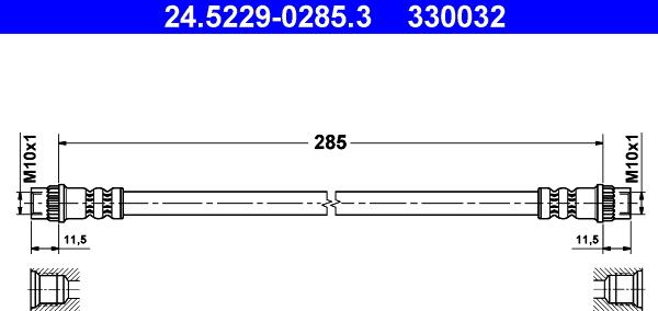 ATE 24.5229-0285.3 - Bremžu šļūtene www.autospares.lv