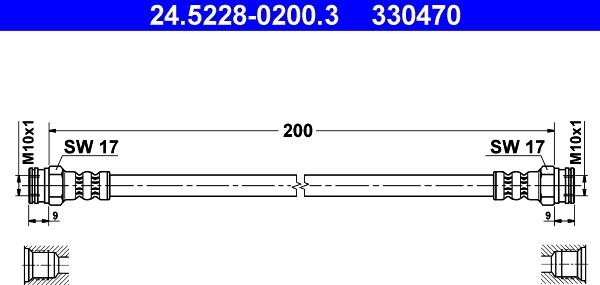 ATE 24.5228-0200.3 - Тормозной шланг www.autospares.lv