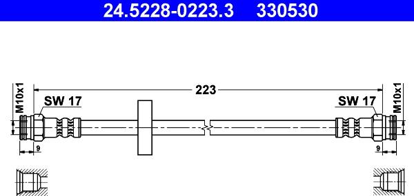 ATE 24.5228-0223.3 - Bremžu šļūtene www.autospares.lv