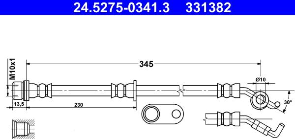 ATE 24.5275-0341.3 - Bremžu šļūtene www.autospares.lv