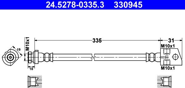 ATE 24.5278-0335.3 - Bremžu šļūtene www.autospares.lv