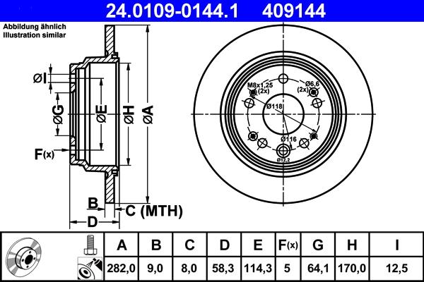 ATE 24.0109-0144.1 - Bremžu diski www.autospares.lv