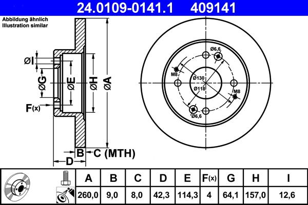 ATE 24.0109-0141.1 - Bremžu diski www.autospares.lv