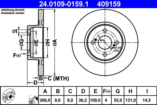 ATE 24.0109-0159.1 - Bremžu diski www.autospares.lv