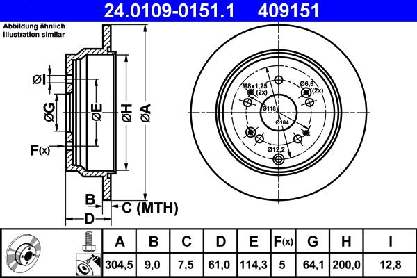 ATE 24.0109-0151.1 - Bremžu diski www.autospares.lv