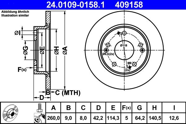 ATE 24.0109-0158.1 - Bremžu diski www.autospares.lv