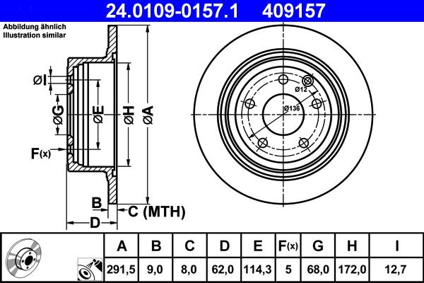 ATE 24.0109-0157.1 - Bremžu diski www.autospares.lv