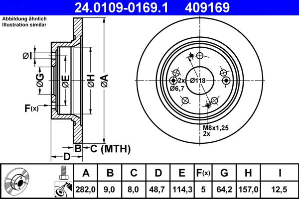 ATE 24.0109-0169.1 - Bremžu diski www.autospares.lv