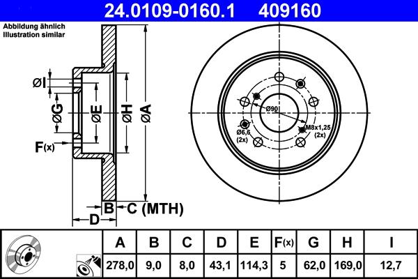 ATE 24.0109-0160.1 - Bremžu diski www.autospares.lv