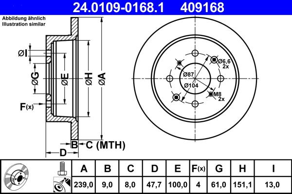 ATE 24.0109-0168.1 - Bremžu diski www.autospares.lv