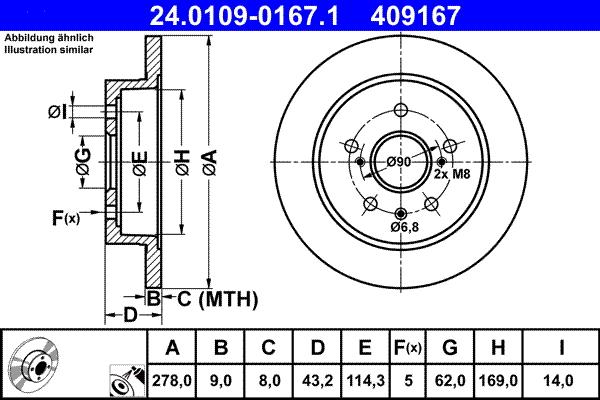 ATE 24.0109-0167.1 - Bremžu diski www.autospares.lv