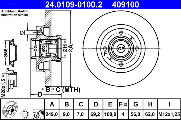 ATE 24.0109-0100.2 - Bremžu diski www.autospares.lv