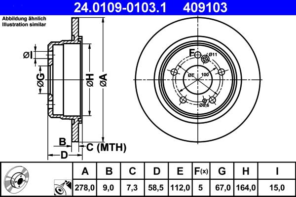 ATE 24.0109-0103.1 - Bremžu diski www.autospares.lv