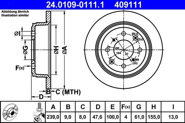 ATE 24.0109-0111.1 - Bremžu diski www.autospares.lv