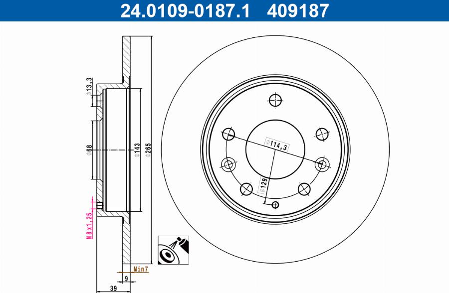 ATE 24.0109-0187.1 - Bremžu diski www.autospares.lv