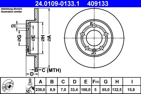 ATE 24.0109-0133.1 - Bremžu diski www.autospares.lv