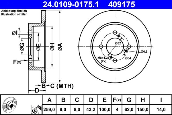 ATE 24.0109-0175.1 - Bremžu diski www.autospares.lv