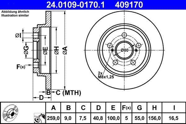 ATE 24.0109-0170.1 - Bremžu diski www.autospares.lv