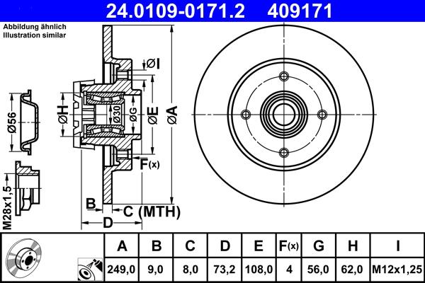 ATE 24.0109-0171.2 - Brake Disc www.autospares.lv