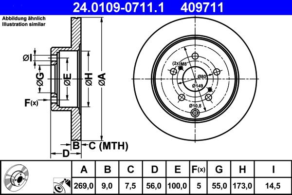 ATE 24.0109-0711.1 - Bremžu diski www.autospares.lv