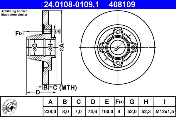 ATE 24.0108-0109.1 - Bremžu diski autospares.lv