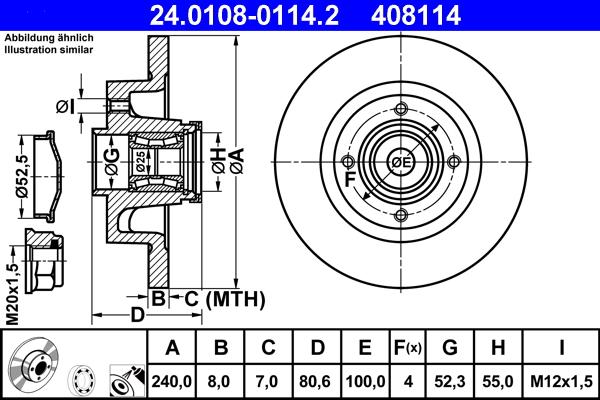 ATE 24.0108-0114.2 - Bremžu diski www.autospares.lv