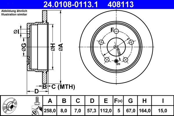 ATE 24.0108-0113.1 - Bremžu diski autospares.lv