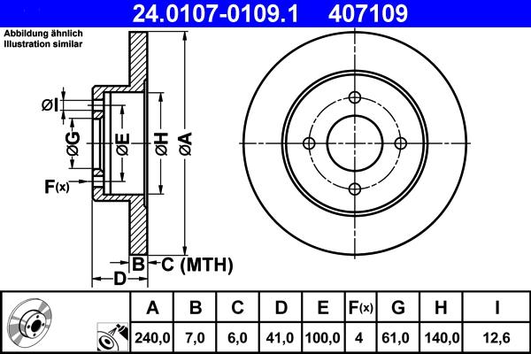 ATE 24.0107-0109.1 - Bremžu diski www.autospares.lv