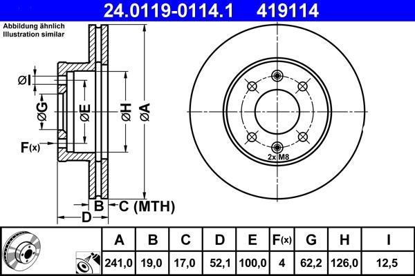 ATE 24.0119-0114.1 - Bremžu diski www.autospares.lv