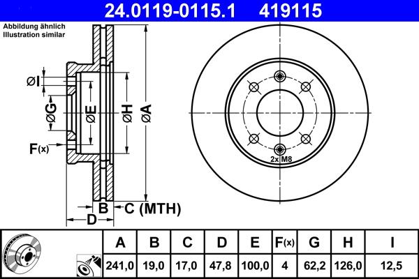 ATE 24.0119-0115.1 - Bremžu diski www.autospares.lv