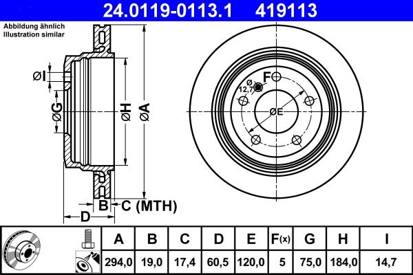 ATE 24.0119-0113.1 - Bremžu diski www.autospares.lv