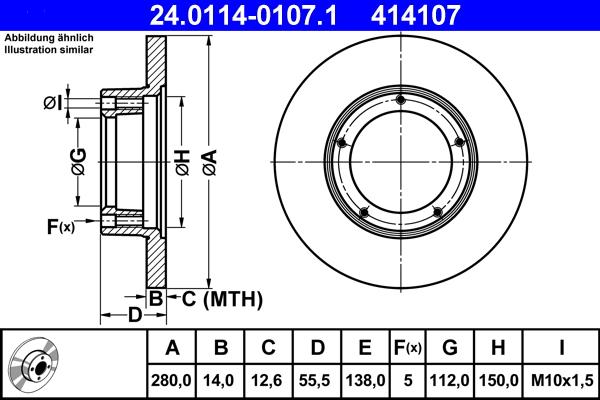 ATE 24.0114-0107.1 - Bremžu diski www.autospares.lv