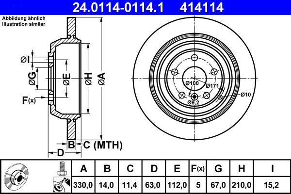 ATE 24.0114-0114.1 - Bremžu diski autospares.lv