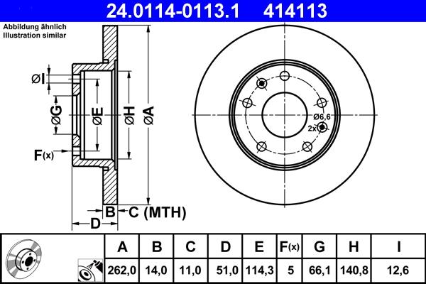 ATE 24.0114-0113.1 - Bremžu diski www.autospares.lv