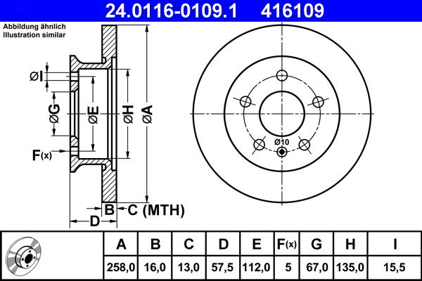 ATE 24.0116-0109.1 - Bremžu diski www.autospares.lv