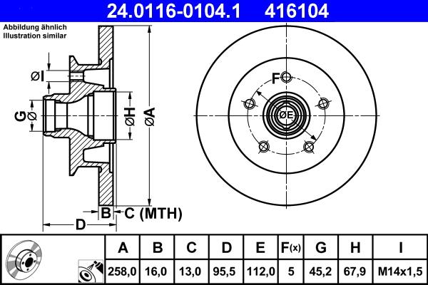 ATE 24.0116-0104.1 - Bremžu diski www.autospares.lv