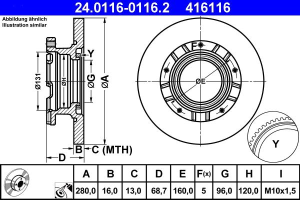 ATE 24.0116-0116.2 - Bremžu diski www.autospares.lv