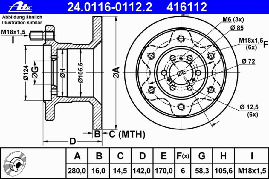 ATE 24 0116 0112 2 - Bremžu diski www.autospares.lv